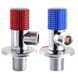 !!Набір кранів кутових кераміка SOLOMON EXCLUSIVE 1/2&Prime;X1/2&Prime; 9889 RED/BLUE (1уп.) 000025175 фото 6