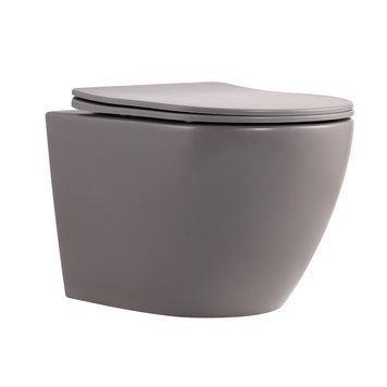 Унітаз підвісний Robin Ultra Quiet 490&times;365&times;325 мм, Stone Grey, з сидінням Slim Duroplast / Soft-close / Quick Release QT13332381АSSG Qtap SD00054282 фото