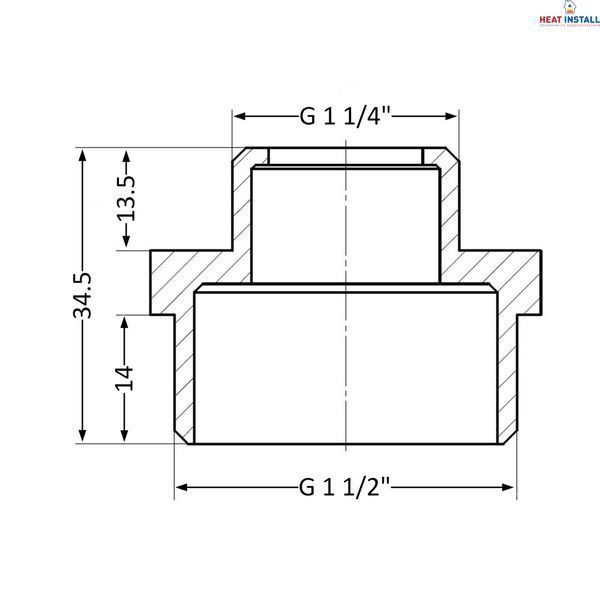 Ніпель Thermo Alliance Standart 1&nbsp;1/2"х1&nbsp;1/4" ЗР SD4084032 SD00047826 фото