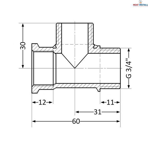 Трійник Thermo Alliance Standart 3/4" ВЗЗ SD41420 SD00047856 фото