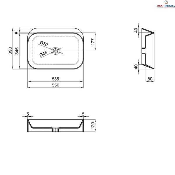 Раковина-чаша Qtap Scorpio 550х390х120 White QT14112243WN SD00052894 фото