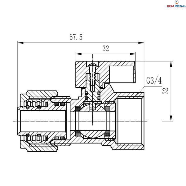 Кран кульовий обтискний Thermo Alliance Forte 20х3/4" ВР SF264W20 SD00023060 фото