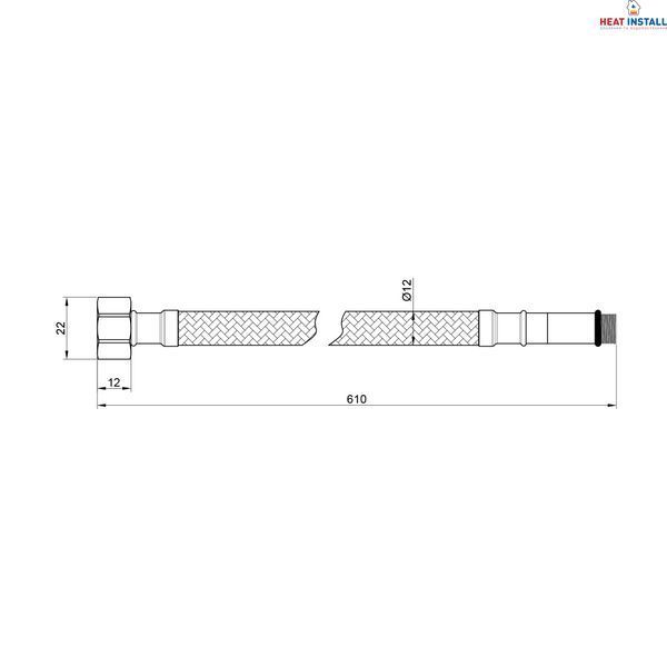 Гнучка підводка для води Thermo Alliance Standart М10 60 см (пара) SD396W60 SD00010875 фото