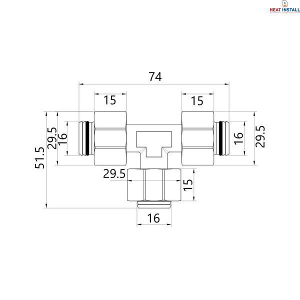 Трійник обтискний Thermo Alliance Standart 20 SD158W202020 SD00002648 фото