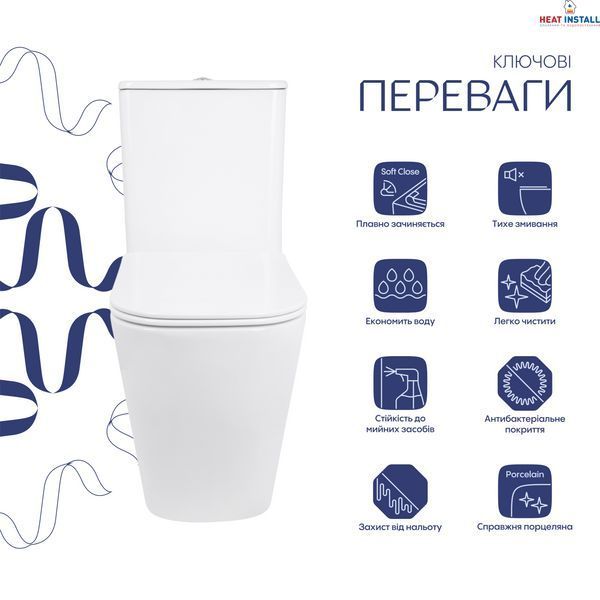 Унітаз підлоговий Qtap Stork Ultra Quiet 630&times;350&times;805 мм із сидінням Soft-close, White QTSTO27W49260 SD00055384 фото