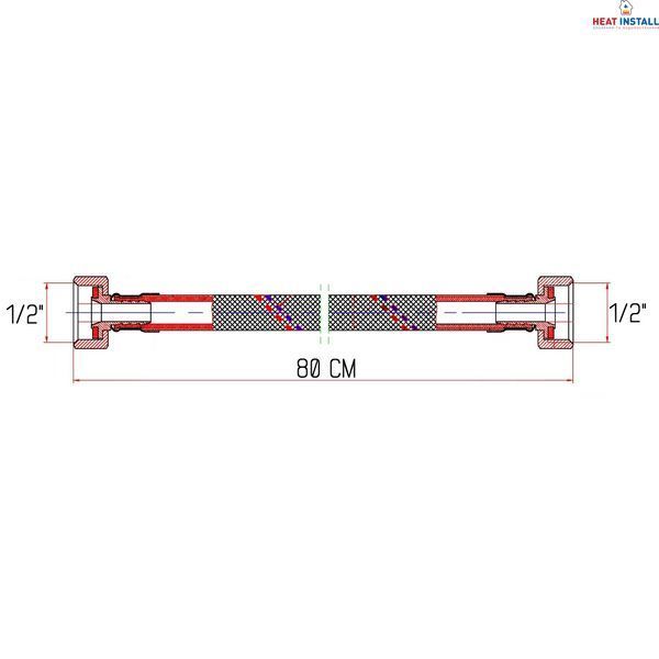 Гнучка підводка для води Thermo Alliance Forte ВВ 80 см SF381W80 SD00002775 фото