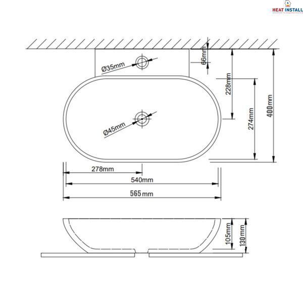 Раковина Qtap Cardinal 565х400х130 White QT0411K177WN SD00053083 фото