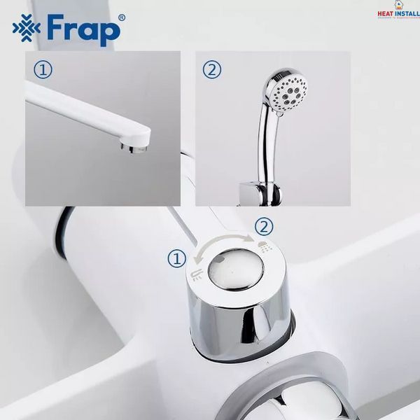 Змішувач для ванни Frap F2241, білий/хром 1033658 фото
