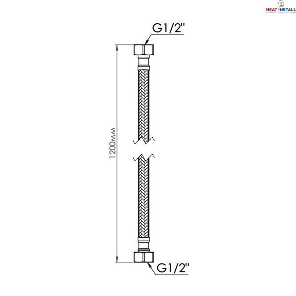 Шланг для води Thermo Alliance Standart 120 см NYLON 1/2"x1/2" ВВ TAS387W120 SD00052982 фото