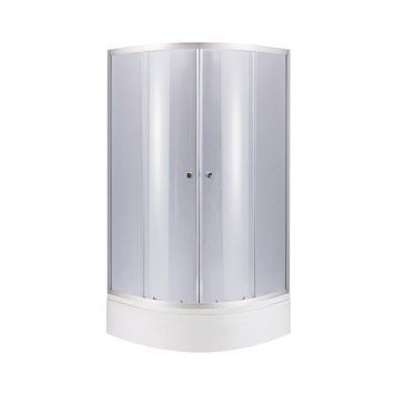 Душова кабіна Latwa SC80x80.SAT.MID.GR полукругла, скло тон. 4 мм + Душовий піддон KAPIELKA ST80x80x26, з панеллю Lidz SD00050784 фото