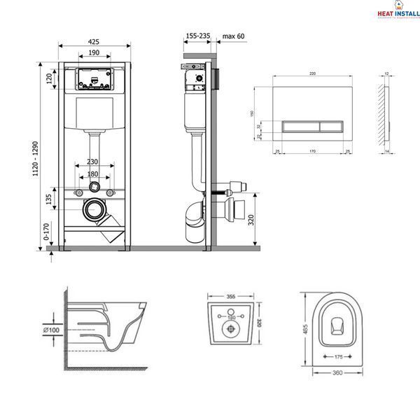 Готове рішення Qtap для ванної кімнати: підвісний унітаз Swan Ultra Quiet 485x360x320 + комплект інсталяції Nest 4 в 1 (лінійна клавіша White) SD00051279 фото
