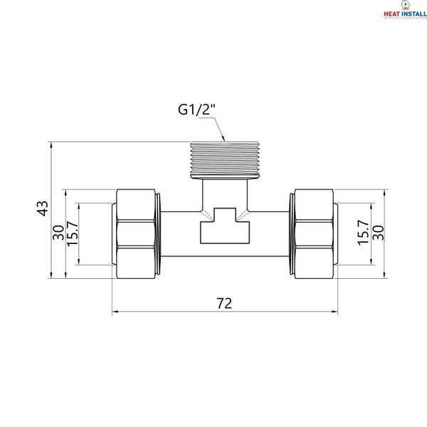 Трійник обтискний Thermo Alliance Standart 20х1/2"х20 ЗР SD160W201520 SD00002670 фото