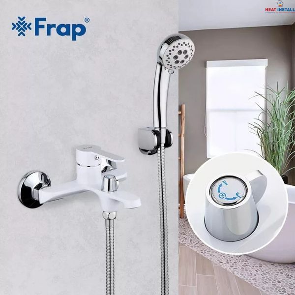 Змішувач для ванни Frap F3241, білий/хром 1033659 фото