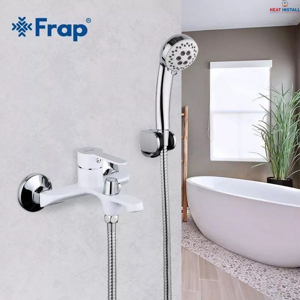 Змішувач для ванни Frap F3241, білий/хром 1033659 фото