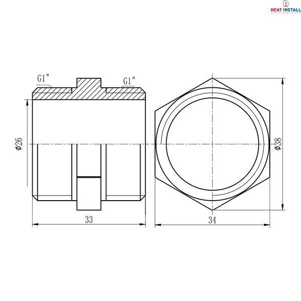 Ніпель Thermo Alliance Forte 1" посилений SF35825R SD00028901 фото