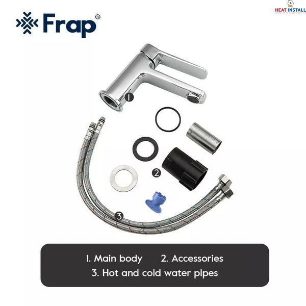 Змішувач для умивальника Frap F1061, хром 1042379 фото