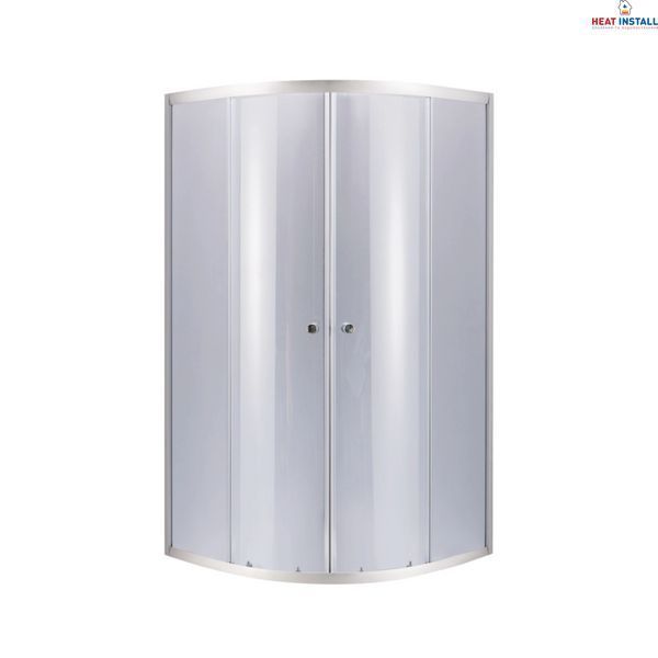 Душова кабіна Latwa SC80x80.SAT.MID.GR полукругла, скло тон. 4 мм + Душовий піддон KAPIELKA ST80x80x26, з панеллю Lidz SD00050784 фото