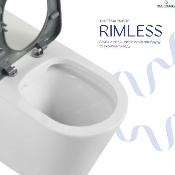 Унітаз підлоговий Qtap Freedom інклюзивний безбачковий Rimless безобідковий з сидінням Soft-close WHITE QT22223368W SD00052584 фото