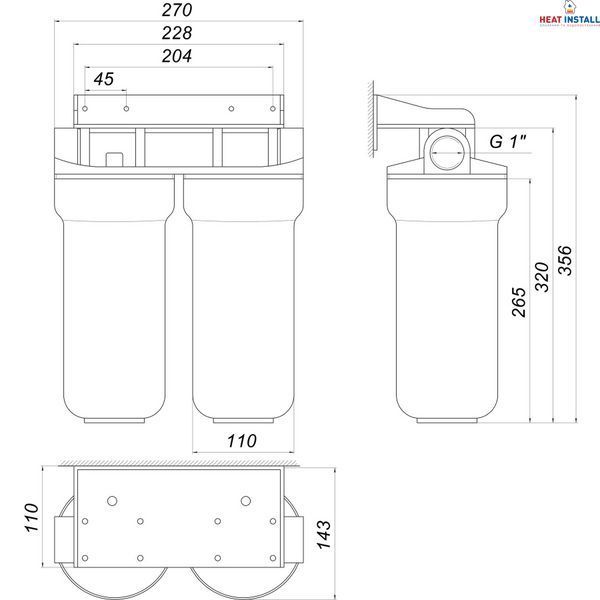 Система 2-х ступеневого очищення Optima OP-02, 1&Prime; 000017192 фото