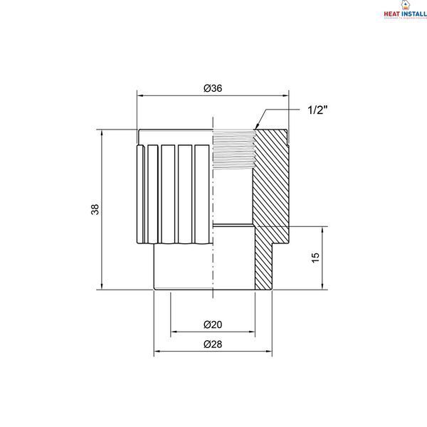 Муфта PPR Thermo Alliance 20х1/2" ВР SD00029329 фото