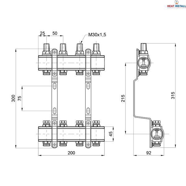 Колектор Thermo Alliance Forte 1" 4 виходи SF002W4 SD00039965 фото