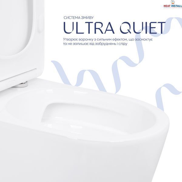 Унітаз підлоговий Qtap Leo Ultra Quiet 620&times;355&times;790 мм з сидінням Soft-close, White QTLEO27W49261 SD00055385 фото