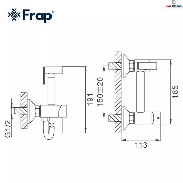 Гігієнічний душ Frap F7503-6, чорний 1040069 фото
